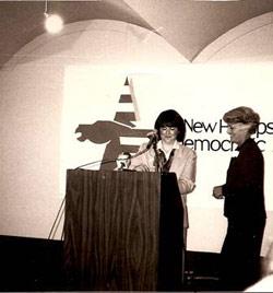 1988. Nancy and Rep. Geraldine Ferraro (D. N.Y.), the 1984 Democratic Vie-Presidential Nominee and first female vice-presidential nominee of a major political party.